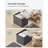 SONGMICS Small Folding Storage Ottoman, Set of 2, Foot Rest Stool, Cube Footrest, Synthetic Leather, 12.2 x 16.1 x 12.2 Inches, Dark Gray - 3 of 4