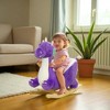 Mshliw Plush Dragon Rocking Horse with Sounds, Wooden Base and Safety Belt, Soft Ride-On Toy with Seat for Toddlers, Birthday Gift, Christmas gift - 3 of 4