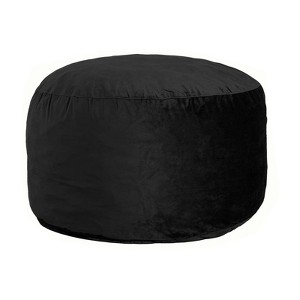 Itopfox Memory Foam Bean Bag Chair with Removable Velvet Cover, Giant Round Sofa for Adults Teens, Dorm Bedroom Gaming Room, Black - 1 of 4