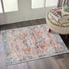 Boho Area Rug Washable Distressed Oriental Print Floor Carpet Vintage Persian Rug - 2 of 4