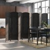 Tangkula 8-Panel Room Divider, 6 FT Tall Folding Privacy Screen w/ Hand-woven Friendly Plant Fibers & Solid Wood Frame Brown/Black - 2 of 4