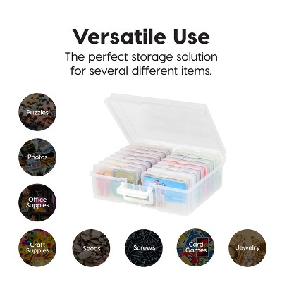 Clear Stackable Photo Storage Organizer with Snap Lid, 2-Pack
