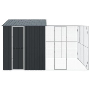 vidaXL Bird Cage Anthracite 416.5 x 103 x 142 cm Galvanized steel - 1 of 4