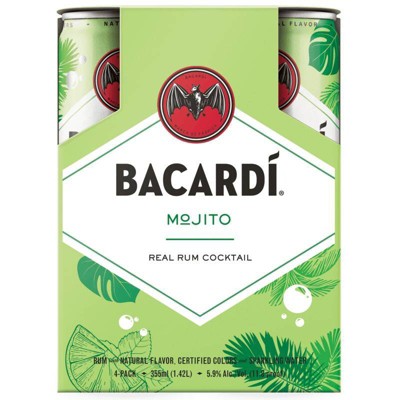 Bacardi Real Rum Mojito Cocktail - 4pk/355ml Cans