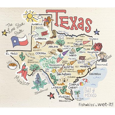 Wet it By Fishkiss State Washcloth-Texas