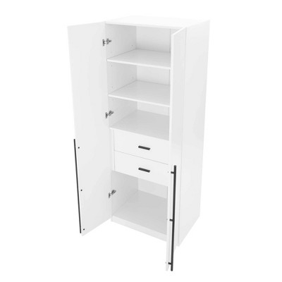White Contemporary 2-Piece Modular Wardrobe Closet