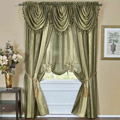 GoodGram Royal Ombre Crushed Semi Sheer Complete 6 Pc. Window Curtain & Valance Set