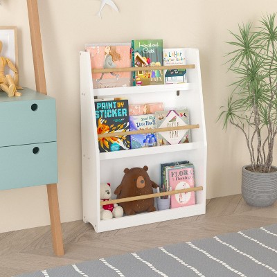 LOVMOR 3 Tier Kids Bookshelf,Book Shelf and Storage with Ideal Height for Kids Rooms, Bedrooms, Playrooms, and Classrooms Organized