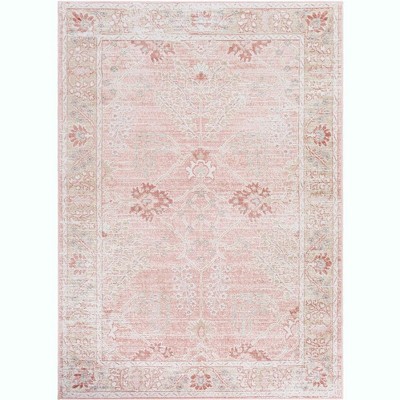 Mark & Day Beswerd 5'2"x7' Rectangle Woven Indoor Area Rugs Cream: Traditional Medallion, Stain-Resistant, Pet Friendly