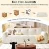 3 Seater Chenille Sofa with Tufted Cushions,Soft Compressed Sofa with Foam Support,Corduroy Sofa for Living Room Small Spaces-Coolbibila - 3 of 4