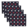 Saro Lifestyle Patriotic Americana Stars Placemat (Set of 4), 14"x20", Blue - 3 of 4