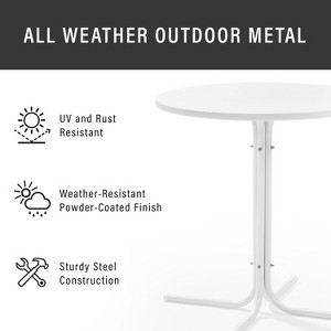 HomeStock Griffith Outdoor Metal Bistro Table White Satin - 1 of 4