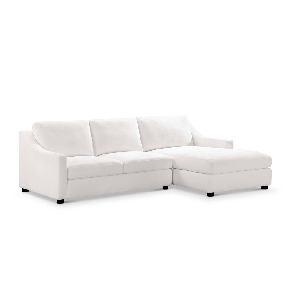 Photos - Storage Combination 2pc Garcelle Stain Resistant Fabric Sectional Sofa White - Abbyson Living