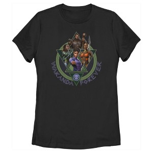 Women's Black Panther: Wakanda Forever Character Portrait Triangles T-Shirt - 1 of 4