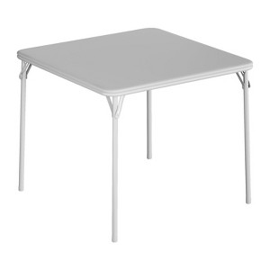 Garvee 33.6" Folding Table - Square Card Table w/PU Cushion, Metal Frame for Office/Camping, Black/Beige/Gray - 1 of 4