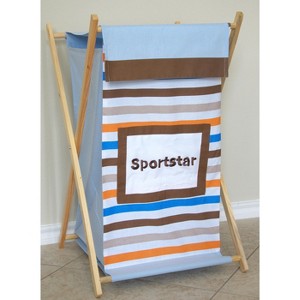 Bacati - Mod Sports Laundry Hamper with Wooden Frame - 1 of 4