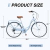 CAVINAS 26 Inch Steel Ladies Bicycle for Garden & Outdoor,Cruiser Bikes with Shimano 7-speed Shifter and Derailleur,Blue - 2 of 4