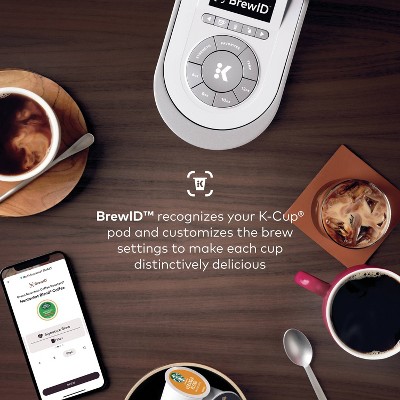 White Programmable Single Serve Coffee Maker with Brew Strength Selector