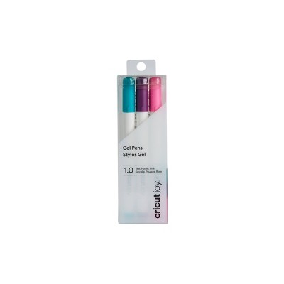 Cricut Joy 3pk 1.0 Point Gel Pens Teal/Purple/Pink: Color Gel Pens, Non-Toxic, Rollerball, Assorted Stationery Set