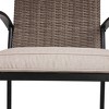 3pc Outdoor Bar Set with Faux Wood Tabletop & Metal/Wicker Stools - Captiva Designs: Poolside Dining Furniture - 2 of 4