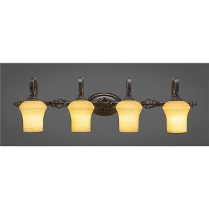 Toltec Lighting Elegante 4 - Light Vanity in  Dark Granite with 5.5" Zilo Cayenne Linen  Shade - 1 of 1