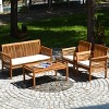 Costway 8 PCS Outdoor Acacia Wood Sofa Furniture Set Cushioned Chair Coffee Table Garden - 4 of 4