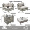 GlasFlength Patio Seating Sets 8PCS, Cushions, Outdoor Furniture, Deep Seat, Sectional Chat Set with Cushions, Grey, 28.7"*20.1"*25.5" - 4 of 4