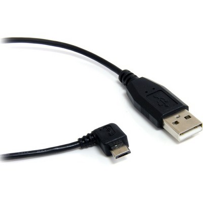 StarTech.com USB cable - 4 pin USB Type A (M) - Right Angle Micro USB Type B (M) - 90 cm - Type A Male USB - Type B Male USB - 3ft - Black