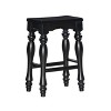 Powell Set of 2 24" Lydia Backless Saddle Counter Height Barstools Black Company: Rubberwood Frame, Fixed Height - 2 of 4