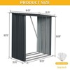 NicBex Outdoor Storage Shed with Roof,Firewood Rack for Backyard Garden Patio Porch,Black - 3 of 4