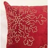 Kumasinova 20” Square Velvet Holiday Throw Pillows,Snowflake Couch Pillows with Hidden Zipper,Embroidered Decorative Pillows for Bed - 3 of 4
