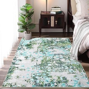 Abstract Rug, Non Slip Washable Area Rug  Low Pile Non-Shedding Throw Carpet for Bedroom, Living Room, Laundry Room - 1 of 4