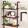 6 Tier Wall Mount Ladder Bookcase with Cabinet, Tall Open Farmhouse Ladder Shelf - 4 of 4