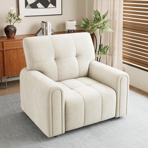 TiramisuBest Oversized Accent Chair,Upholstered Living Room Chairs,Wide Comfy Reading Chair, Single Couch Armchairs for Living/Bedroom,Green - 1 of 4