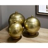HomeRoots Set of Three Gold Metal Decorative Lidded Canisters - 2 of 4