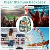 Clear Mini Backpack for Stadium Events Small Transparent Backpacks Plastic See Through Clear Bag for Concerts Work Festival Security Travel - 2 of 4