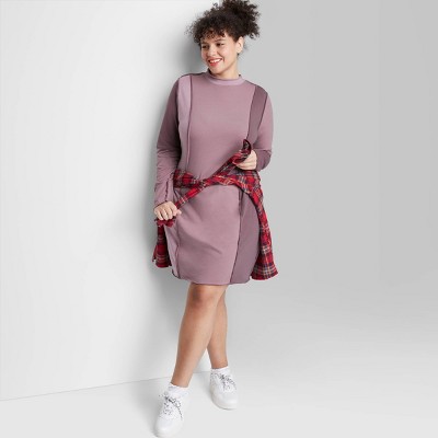 seamed knit trapeze dress