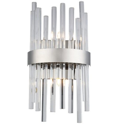 Elegant Lighting Dallas Collection Wall Sconce D:7.8in H:14in E:4in Lt:2 Chrome&Clear Finish (Royal Cut Crystals)
