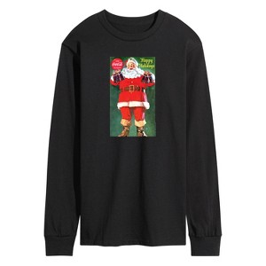 Men's - Coca Cola - Santa with Coke Bottles Long Sleeve Graphic T-Shirt - 1 of 4