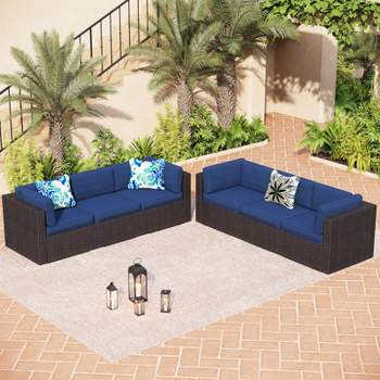 6pc Patio Rattan Sofa Set - Captiva Designs