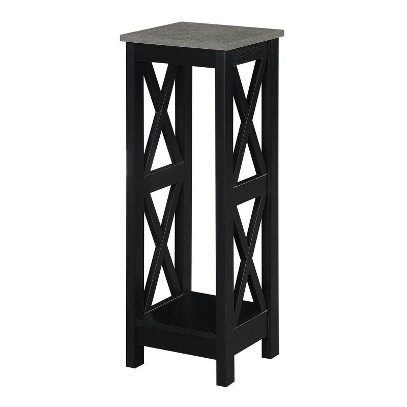 Oxford 2 Tier Plant Stand Cement/Black -  Breighton Home , 1 of 6
