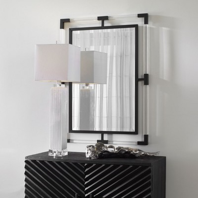 Balkan 37" Black and Clear Acrylic Rectangular Mirror