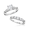 Ross-Simons 2.60 ct. t.w. CZ Bridal Set: Engagement and Wedding Rings in Sterling Silver - 4 of 4