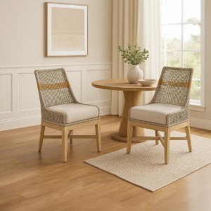Royal Hampton Dining Chair | Handcrafted Mango Wood | Cotton Rope Weaving - 1 of 4