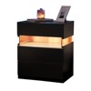 PAGED Night Stand Modern Bedside Table Wooden Nightstand with Storage Drawer and Open Shelf for Bedroom - 3 of 4