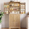 Jojoka 72''Kitchen Pantry Cabinet with Adjustable Shelves,Tall Storage Cabinet with 4 Doors and 1 Drawer for Kitchen,Light Oak - 2 of 4