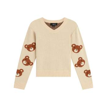 Beautees Girls' Pullover Sweater with Bears