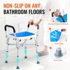 VEVOR Shower Chair Seat, 400 lbs Capacity, Shower Chair for Shower Bathtub, Adjustable Height Bench Bath Chair for Elderly Disabled,White+Blue - 4 of 4