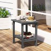 BI&SEA Outdoor Side Table,2-Tier Storage Patio Side Table,Weather Resistant Patio End Table for Backyard & Pool,Durable Small Outdoor Table - 2 of 4