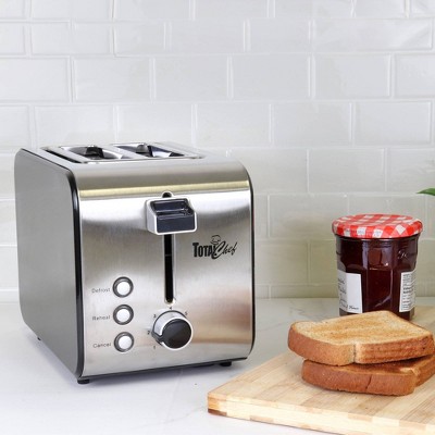 Compact Stainless Steel 2-Slice Toaster with Wide Slot and Crumb Tray